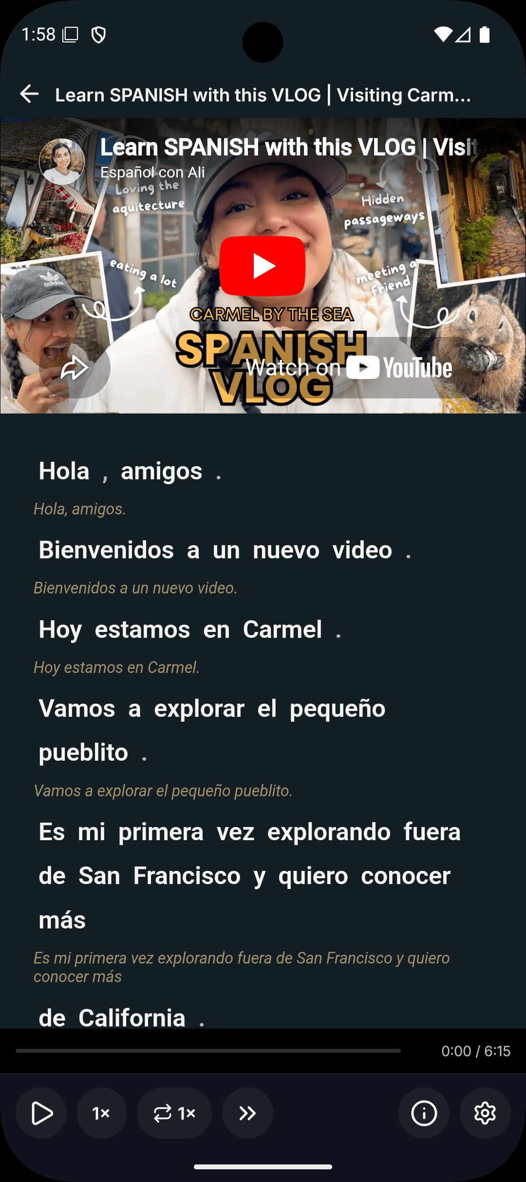 Molingo reader in Spanish